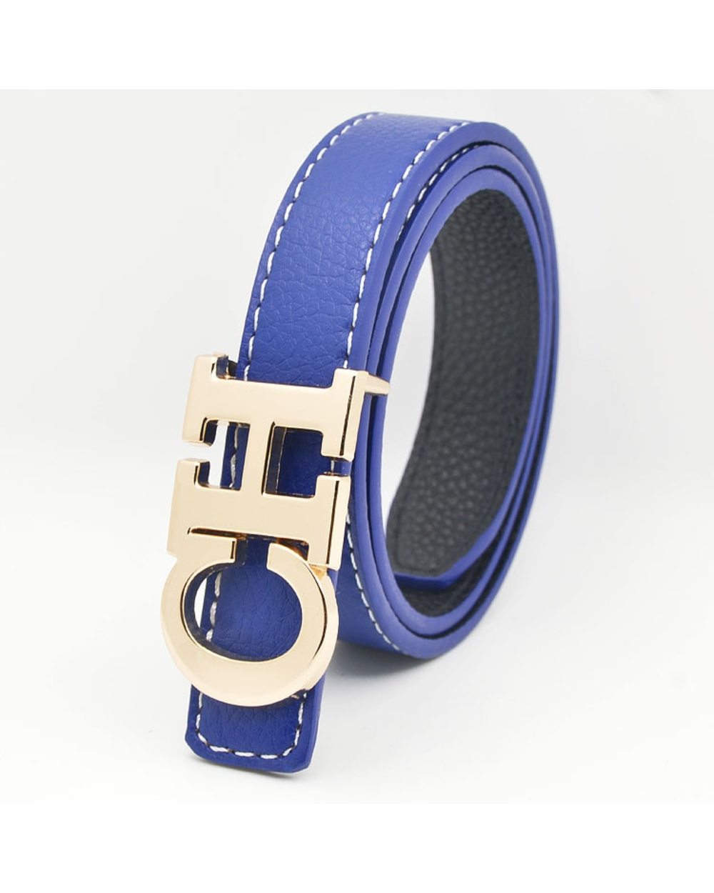 Birthday Gift For Kids Belts Men And Women Pu Leather Belt Fou Children Fashion Luxury Brand Golden Smooth Buckle front-4