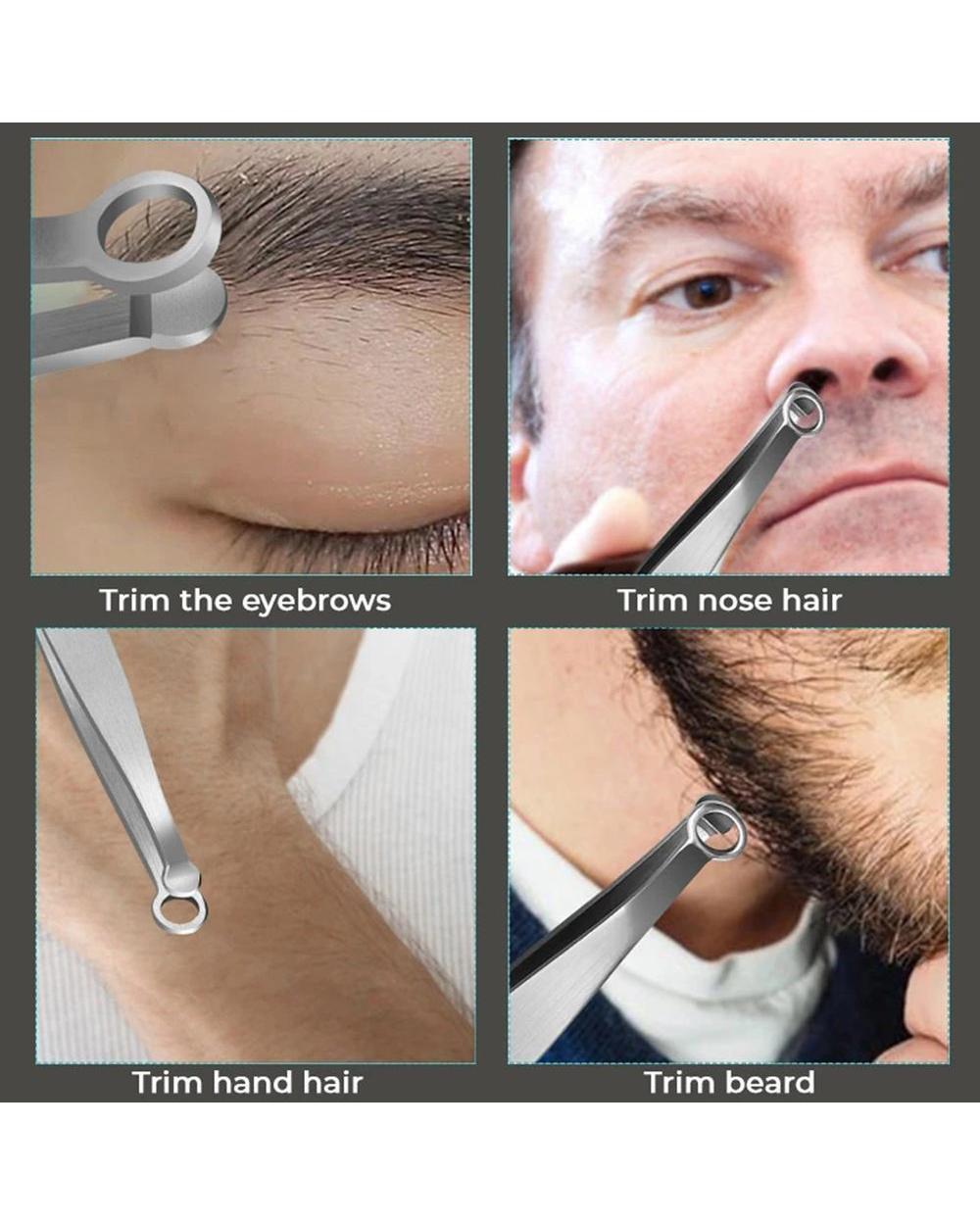 Universal Nose Hair Trimming Tweezers Steel Eyebrow Nose Hair Cut Trimming Makeup Nose Hair Removal Scissors front-4