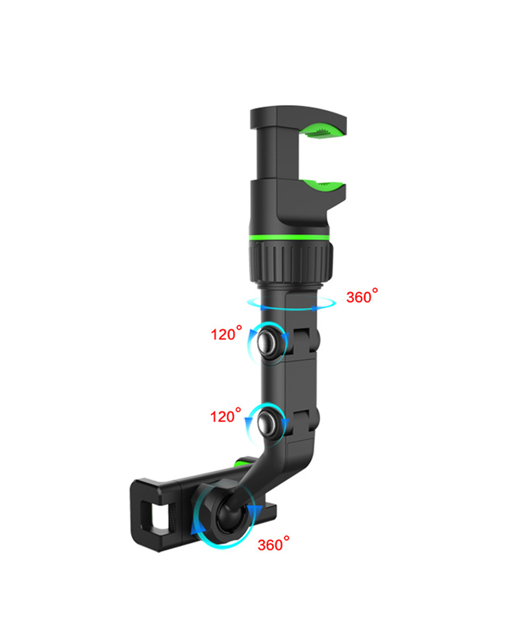 Putcom 360 Car Rearview Mirror Mount Stand Holder for Cell Phone front-2