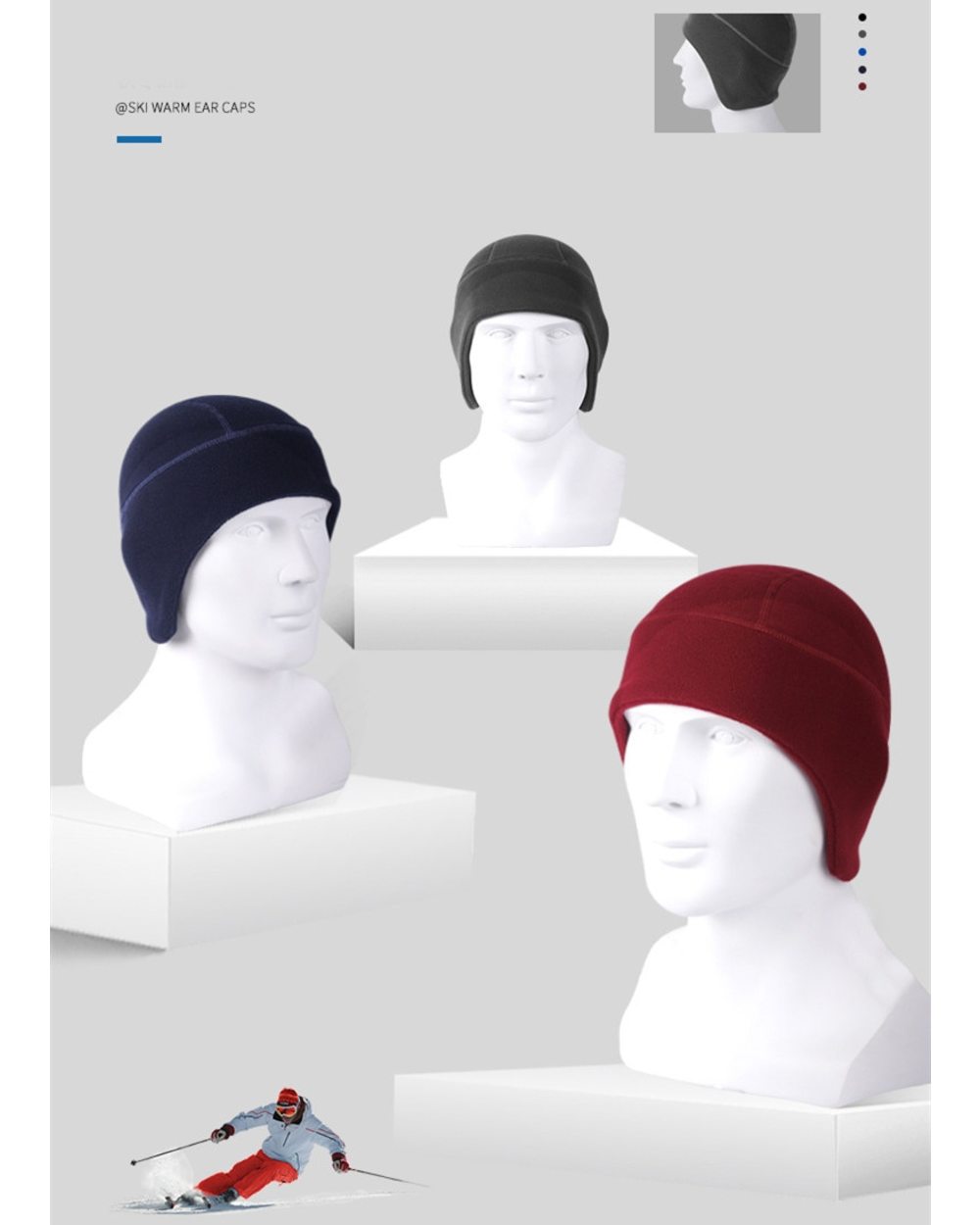 Winter Warm Outdoor Ear Protection Fleece Sports Hat Bike Cycling Cap Running Jogging Skiing Hair Band Earmuffs Men Wom front-5