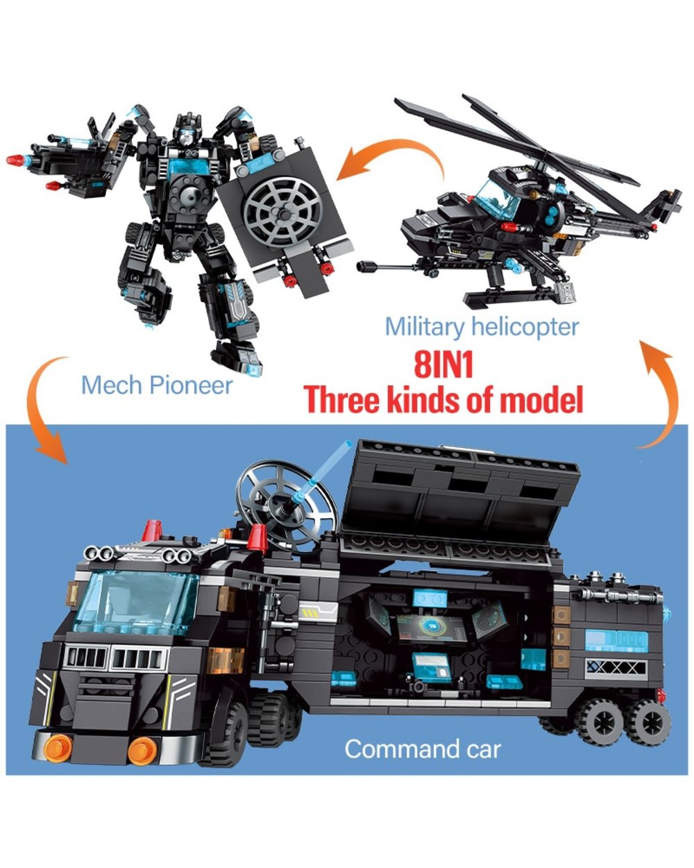 City Police Station Technical Car Motorcycle Building Blocks SWAT Team Weapons Truck Ship Robot Bricks Toys Sets front-2
