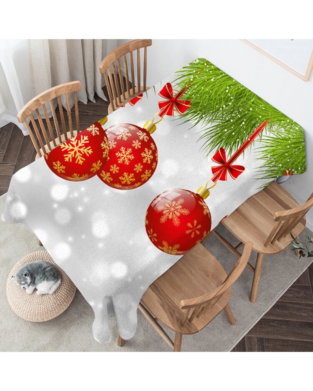 Home Christmas Decor Dining Table Table Cover Waterproof Rectangular Tablecloths Party Decoration Nappe De Table front-1
