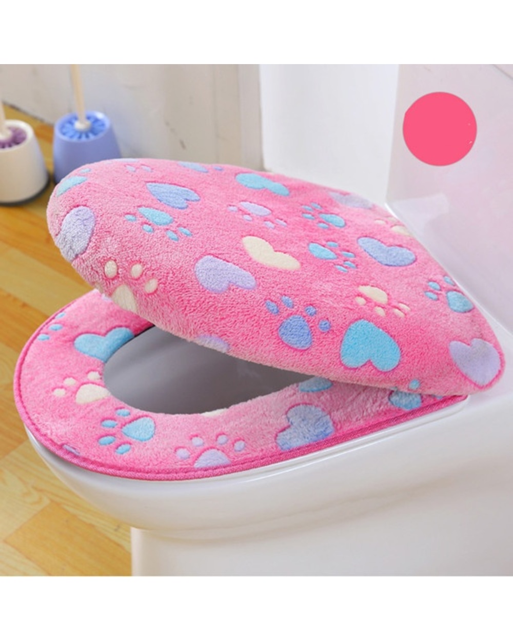 Thick Coral velvet luxury toilet Seat Cover front-0