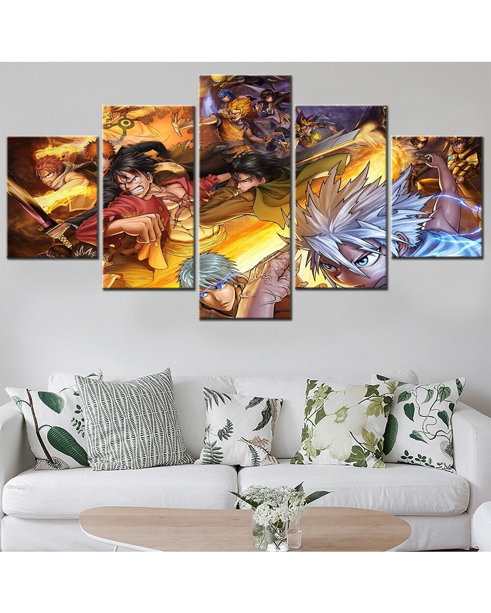 Japan Manga Best Hero Characters Picture Print Anime 5 Panel Canvas Art Wall Decor front-1
