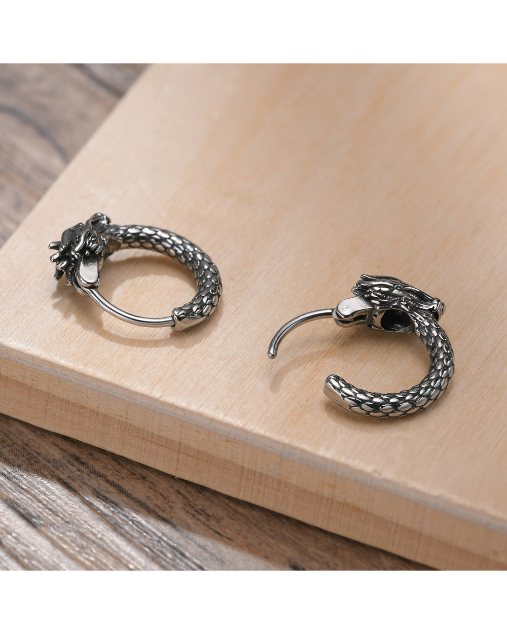 Dragon Hoop Earrings Hoop Earrings Hoops front-2
