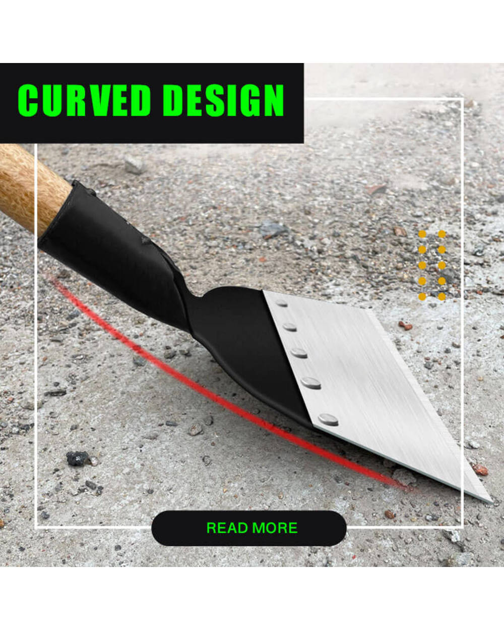All-Steel Multi-Functional Garden Cleaning Shovel Weeding Rake Hoe front-3