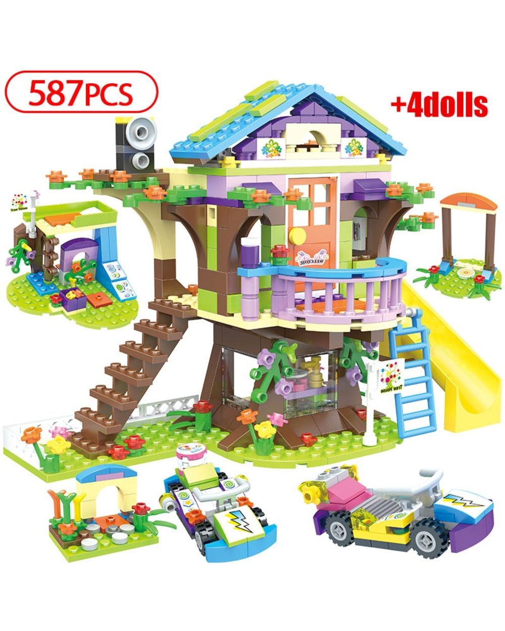 587pcs Emma Mia Tree House Adventure Camp Building Bricks For Friends Figure Bricks Educational Toys for Girls front-0