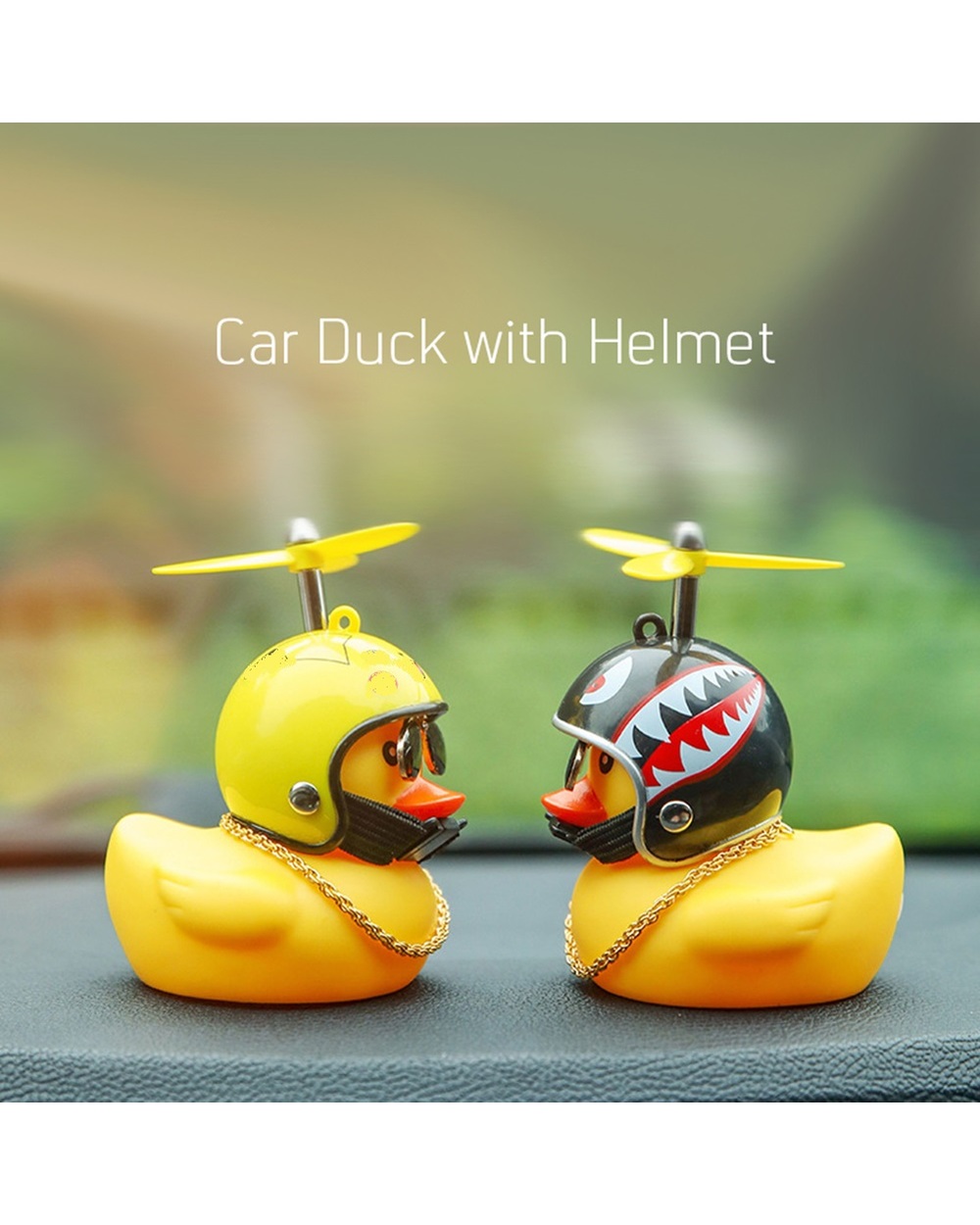 Car Ornt Duck With Helmet Flash Light With Strap Small Yellow Duck Road Bike Motor Riding Cycling Light Bicycle Accries front-2