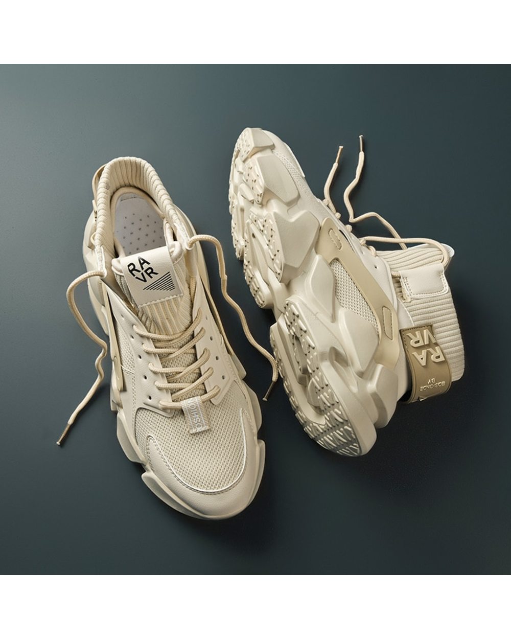 2022 Autumn New High-top Beige Men Sneakers Chunky Men Shoes Heighten Fashion front-1