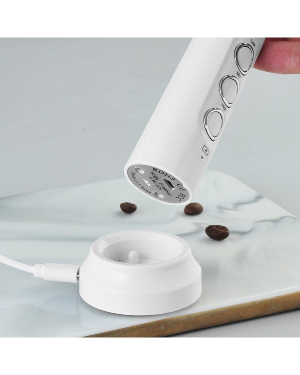 Portable Rechargeable Electric Milk Frother Foam Maker Wireless Handheld Foamer High Speeds Drink Mixer Coffee Frothing front-1