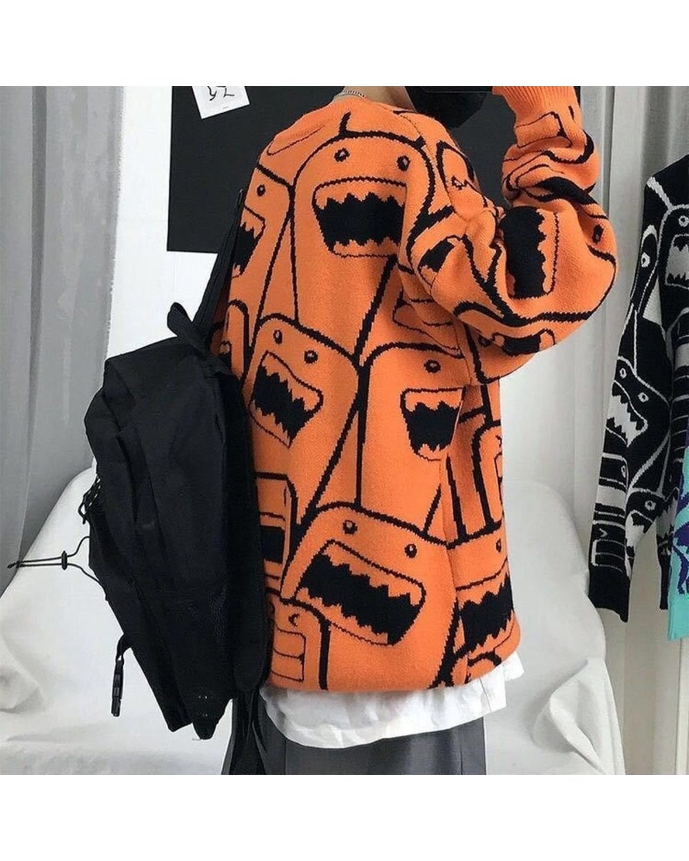 Deeptown Harajuku Emo Graphic Womens Winter Sweaters 2021 Japan Style Gothic Long Sleeve Knitwear Ugly Christmas Sweater front-3