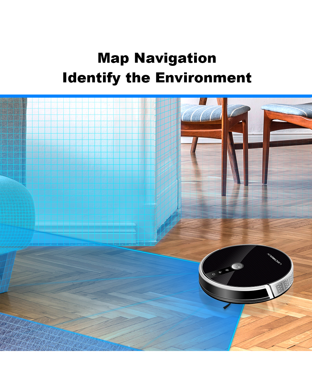 LIECTROUX C30B Robot Vacuum Cleaner AI Map Navigation,Memory,Smart Partition,WiFi front-0