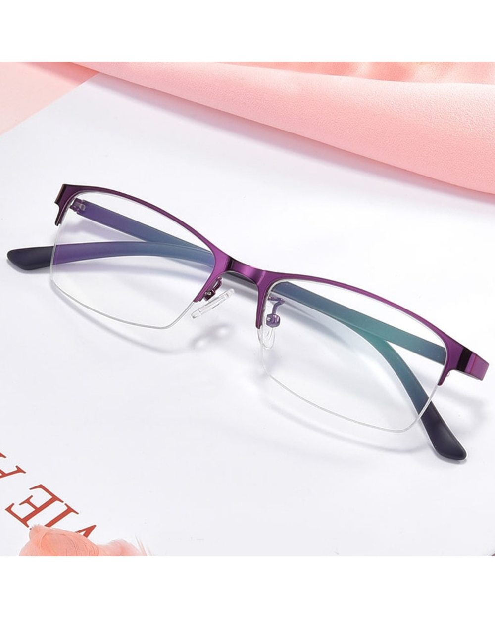 Women Myopia Glasses Ladies Half Frame Anti-Blue Light Prescription Glasses Men Finished Eyewear -1.0 To -4.0 Gafas front-1