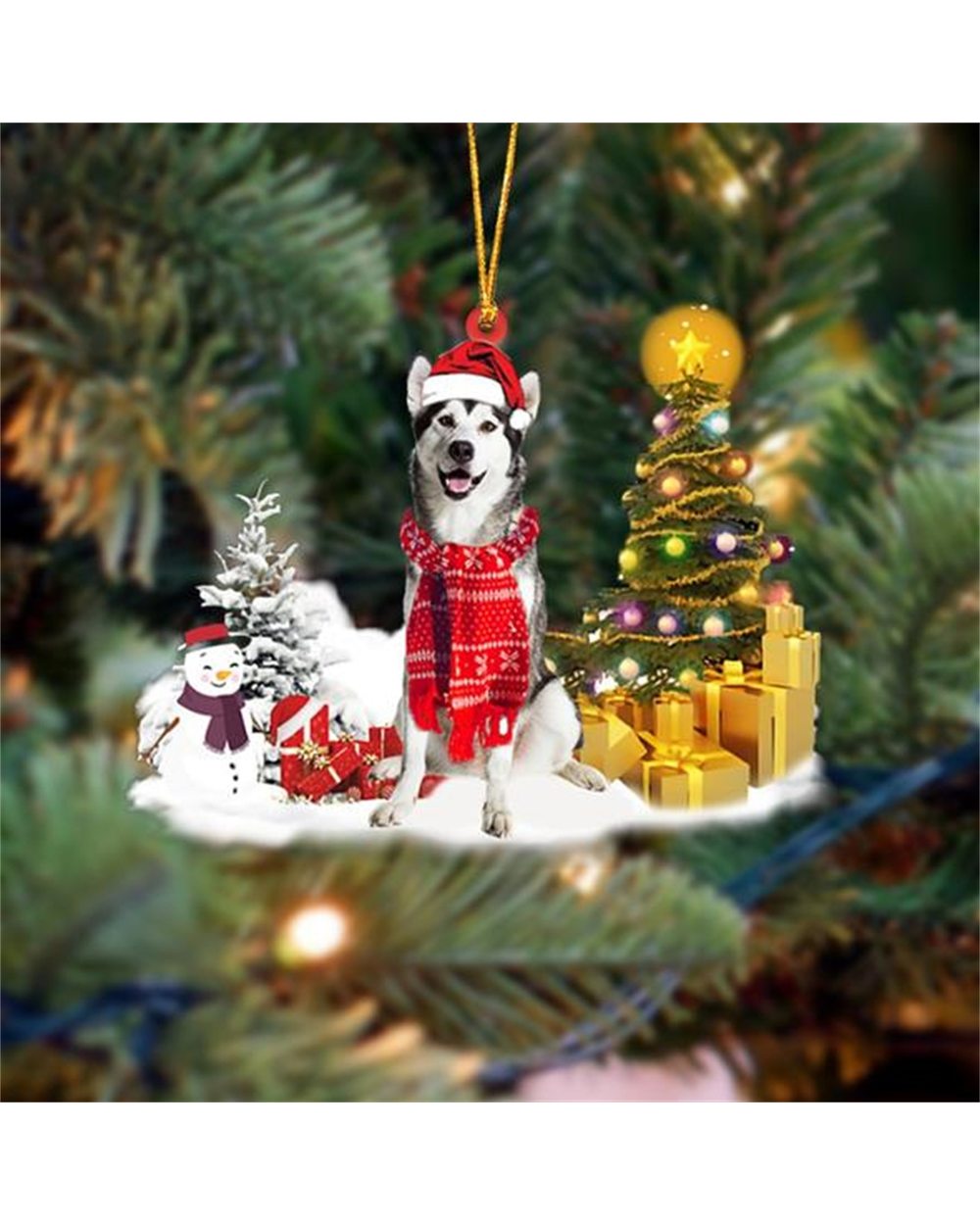1PC Wooden Christmas Dog Cute front-3