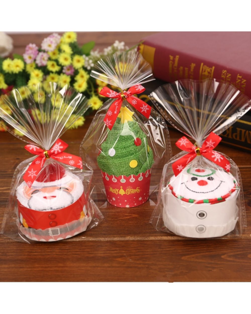 Christmas Gift Cupcake Cotton Towel Natal New Year Christmas Towel Dinner Decor Christmas Decorations for Home front-0