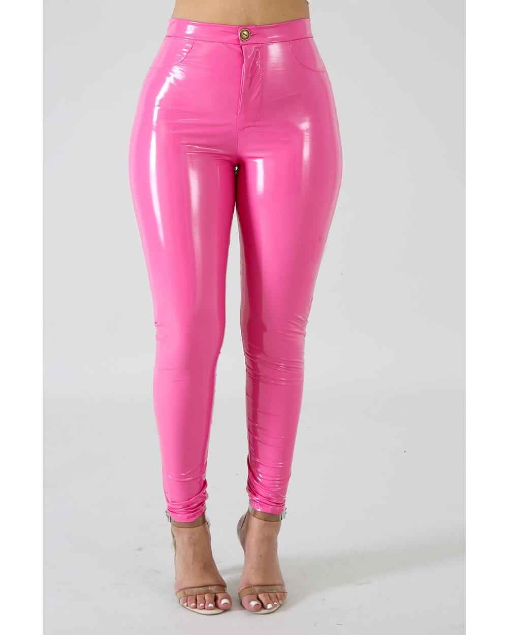 Women Latex Faux Leather Pants Trousers Push Up High Waist Skinny Pants Pencil Fall Winter Solid Color Sexy Pants Female front-4