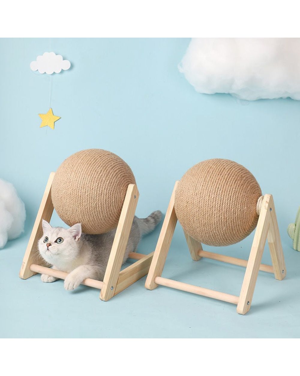 Cat Scratching Ball Toy Kitten Sisal Rope Ball Board Grinding Paws Toys Cats Scratcher Wear-resistant Pet Furniture front-3