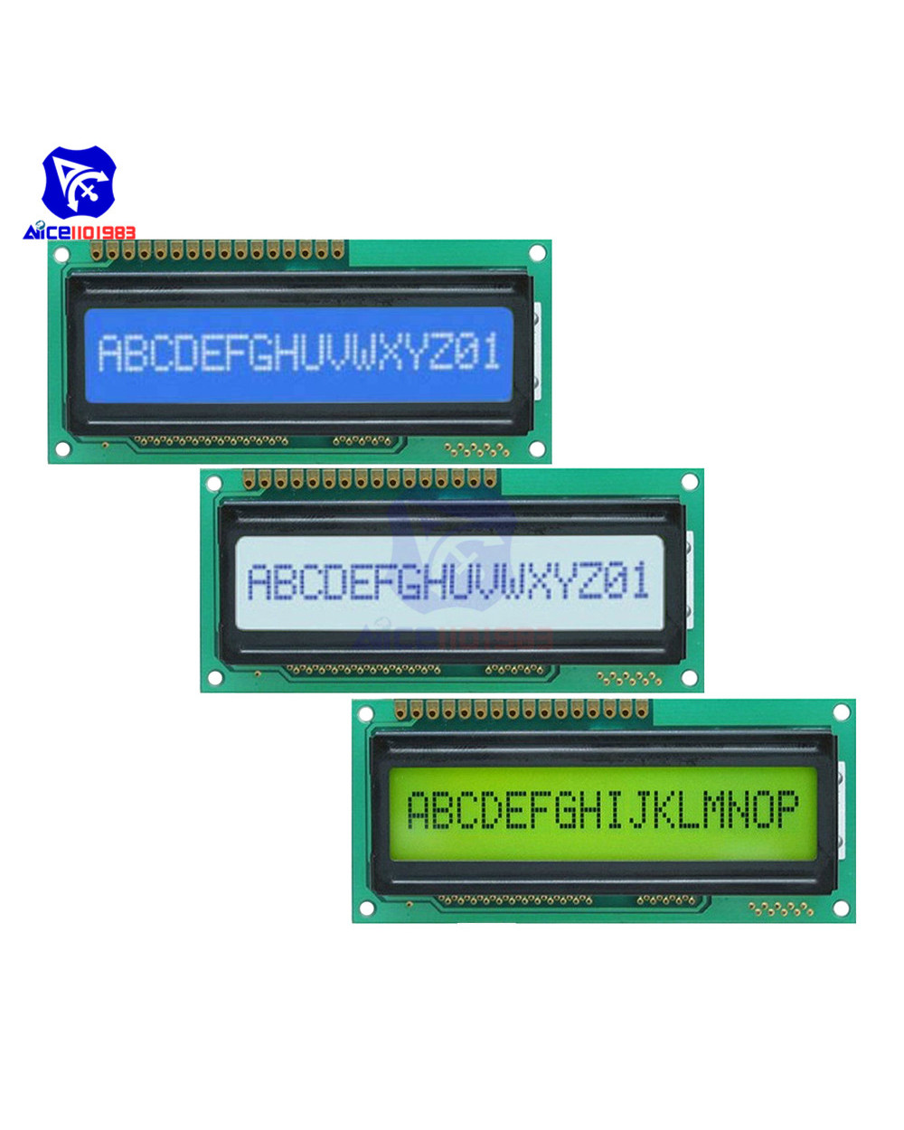 Diymore 1601 Lcd Display 16X1 Character Digital Lcd Module Lcm Stn Splc780d Ks0066 For Arduino R3 3D Printer 5V front-0