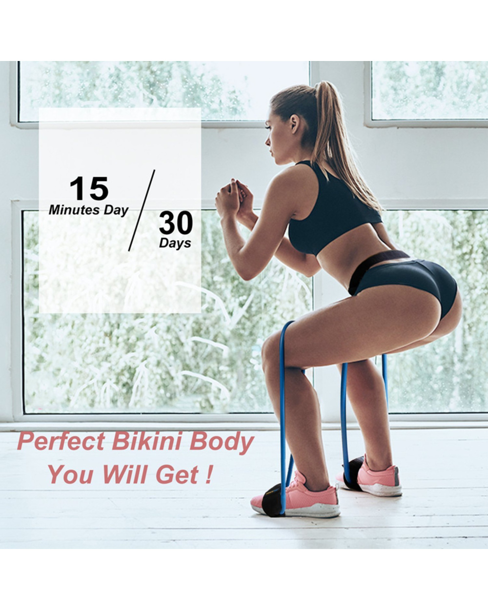 Booty Butt Bands Glute Resistance Bands Adjustable Waist Belt Powerful Fitness Butt Lift Workout Leg Exercise Training front-1