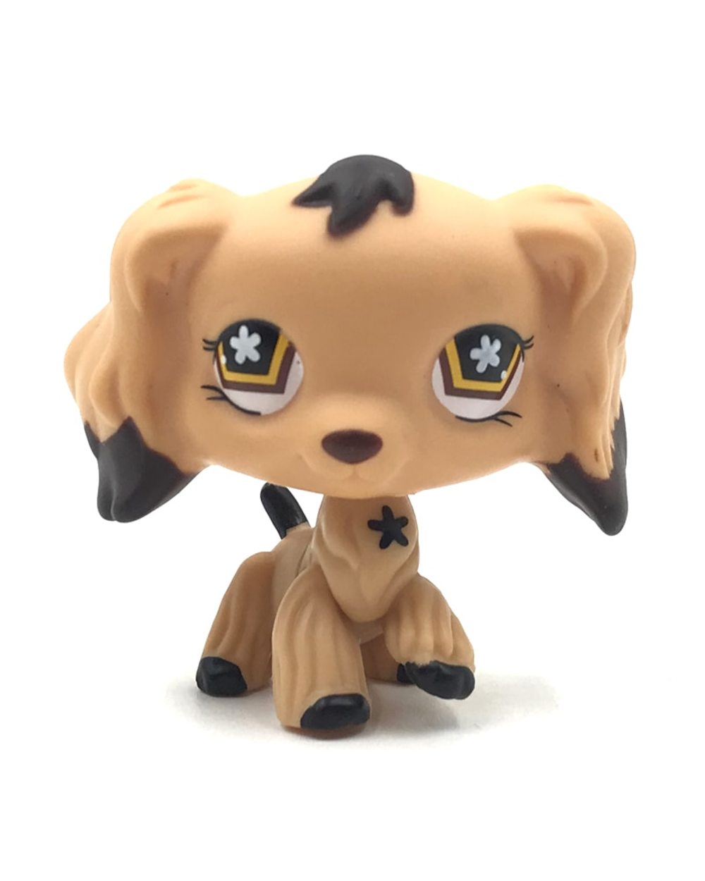 original dog cocker Rare animal pet shop lps toy dog dachshund brown front-2