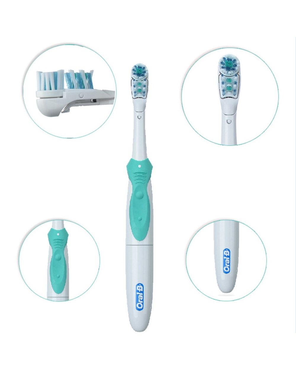 Oral-B Power Electric Toothbrush For Adults Cross Action Battery Toothbrush Teeth Whitening Replacement Brush Heads front-4