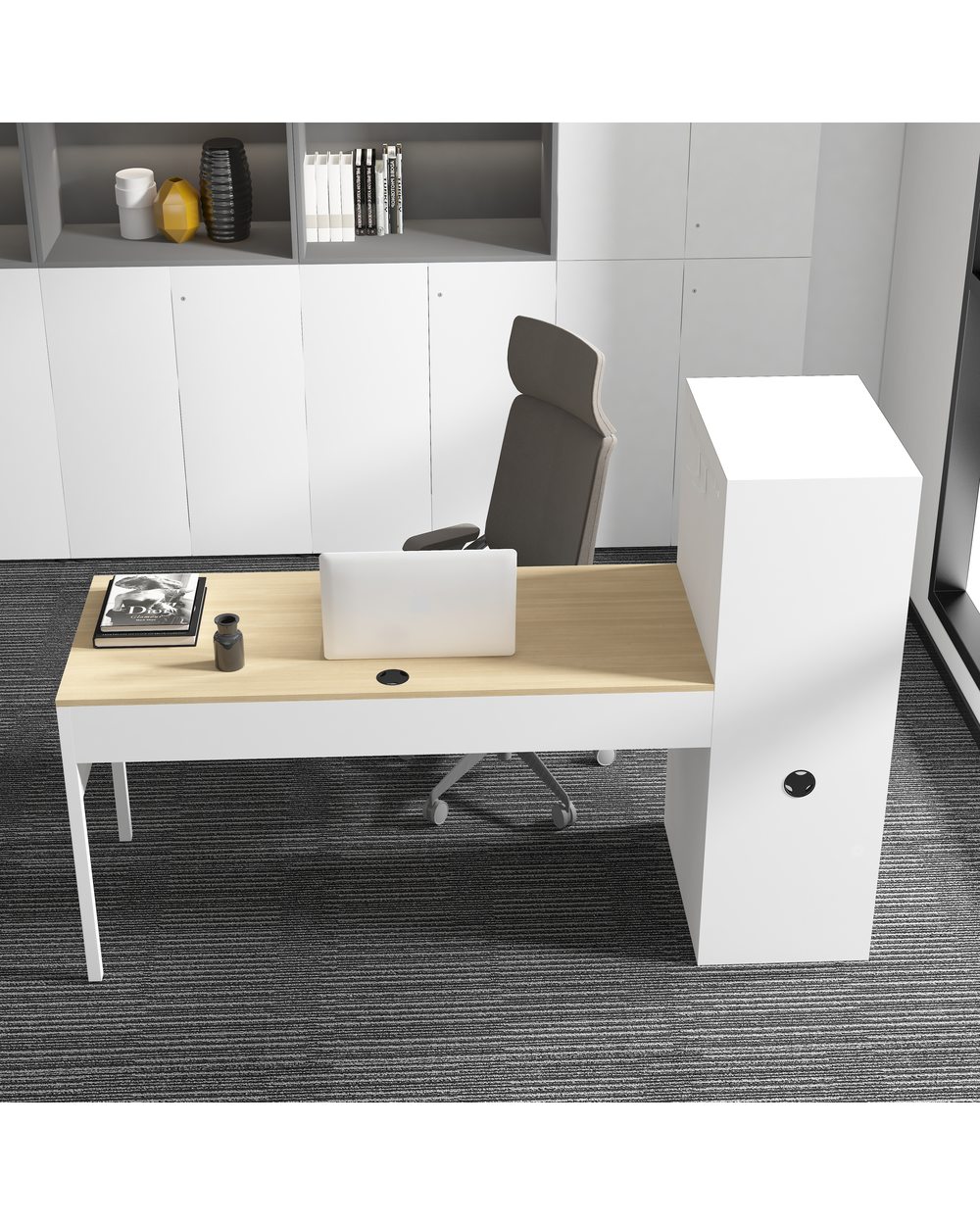 Home Office Desk Set Computer Desk Table -Two Colors Work station front-1