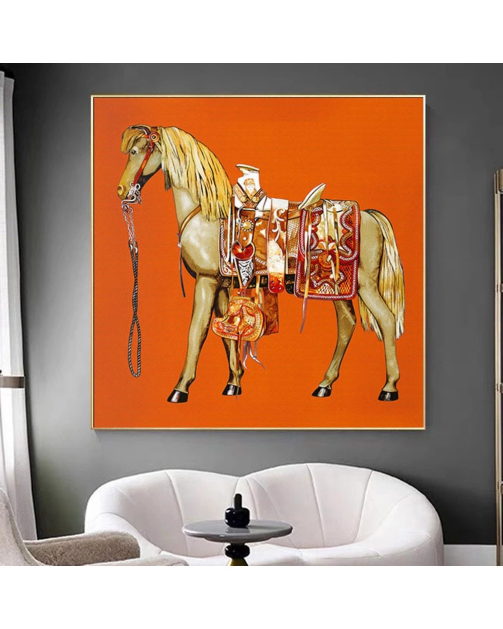 Horse Canvas Poster Print Luxury Wall Pictures for Living Room Home cuadros Decor front-0