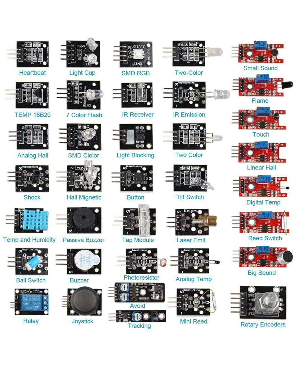 45 In 1 Sensors Modules 16 Kinds Starter Kit For Arduino Raspberry Pi 37 In 1 Sensor Kit With Box Diy Uno R3 Mega2560 front-2