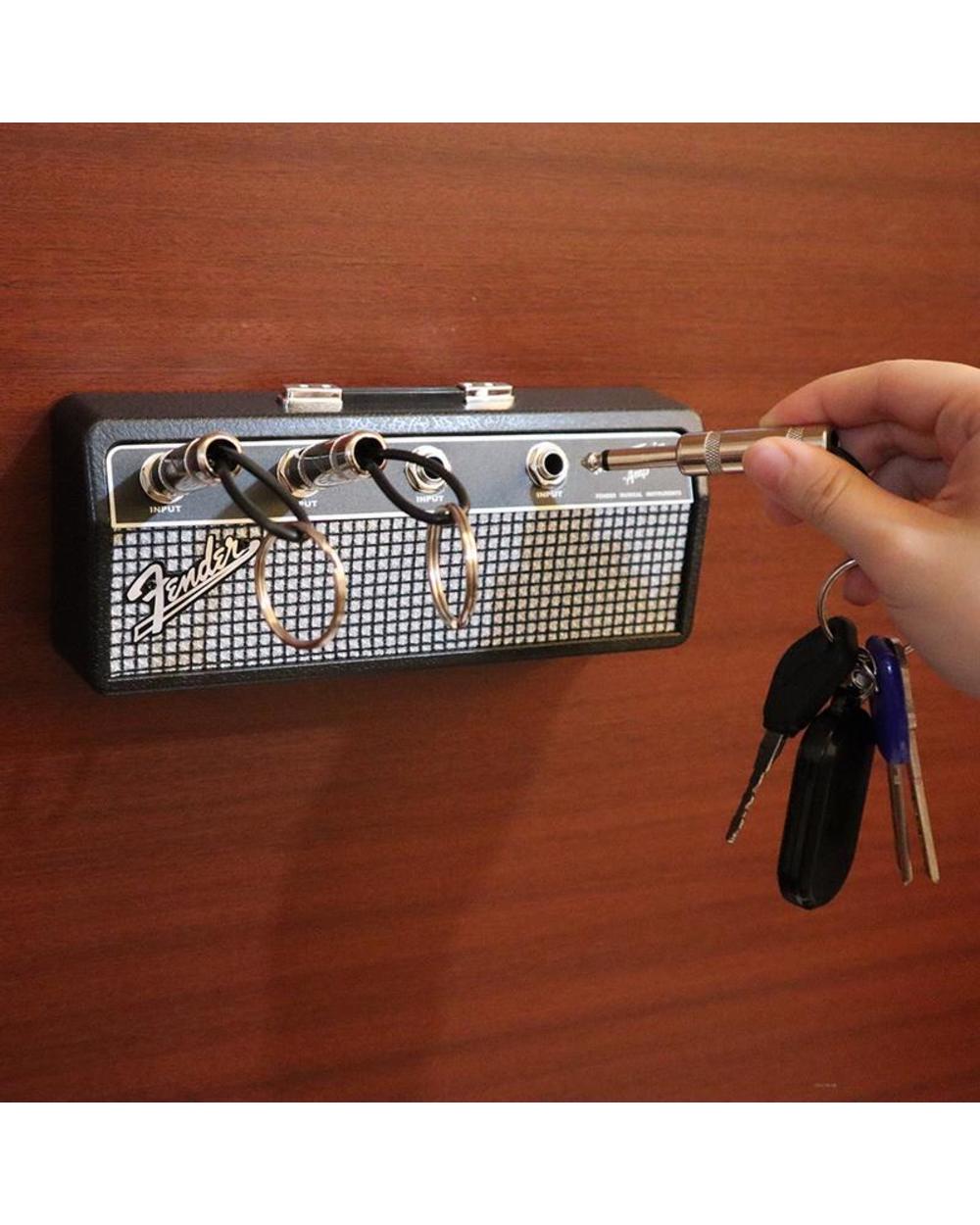 Fender Blues Music Key Storage Jack Rack Key Holder Cool Guitar Wall Keychain Holder Vintage Amplifier Home Decoration front-2