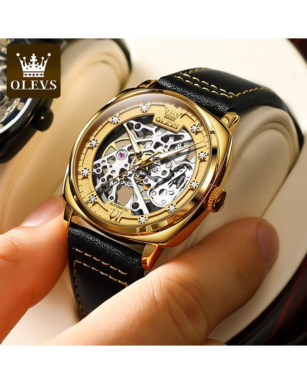 OLEVS Watches Automatic Mechanical Watch Sport Waterproof front-0