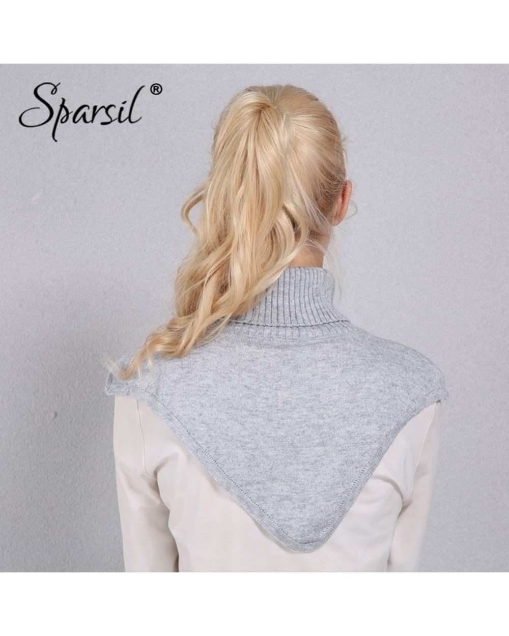 Sparsil Women Winter Turtleneck Knitted Ring Scarf Irregular Design Cap Collar Autumn Knitting Pullover Warm Soft Scarv front-4