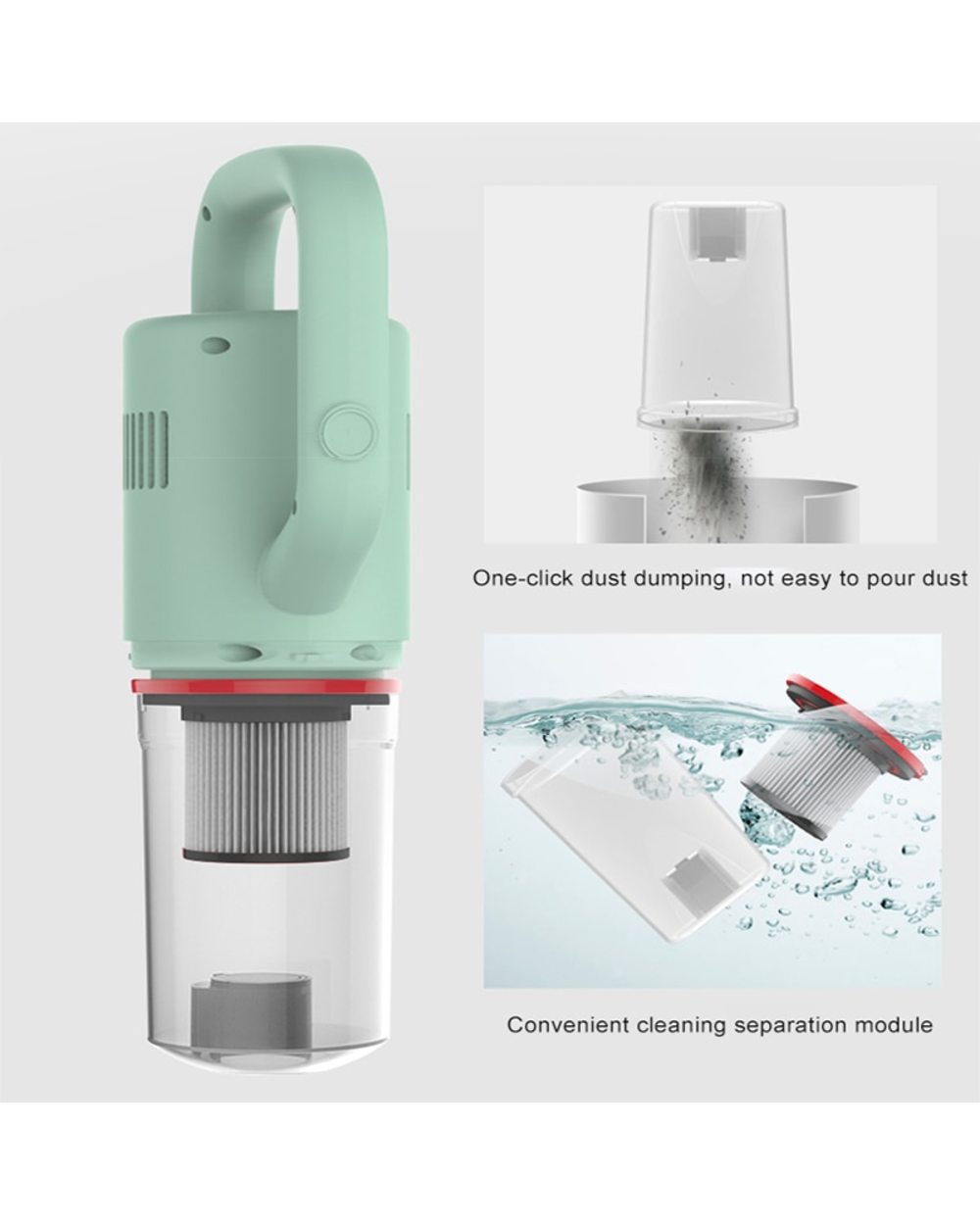 2 In 1 Cordless Wireless Handheld Vacuum 10Kpa Suction Power Home Car Remove Mites Dust Cleaner front-1