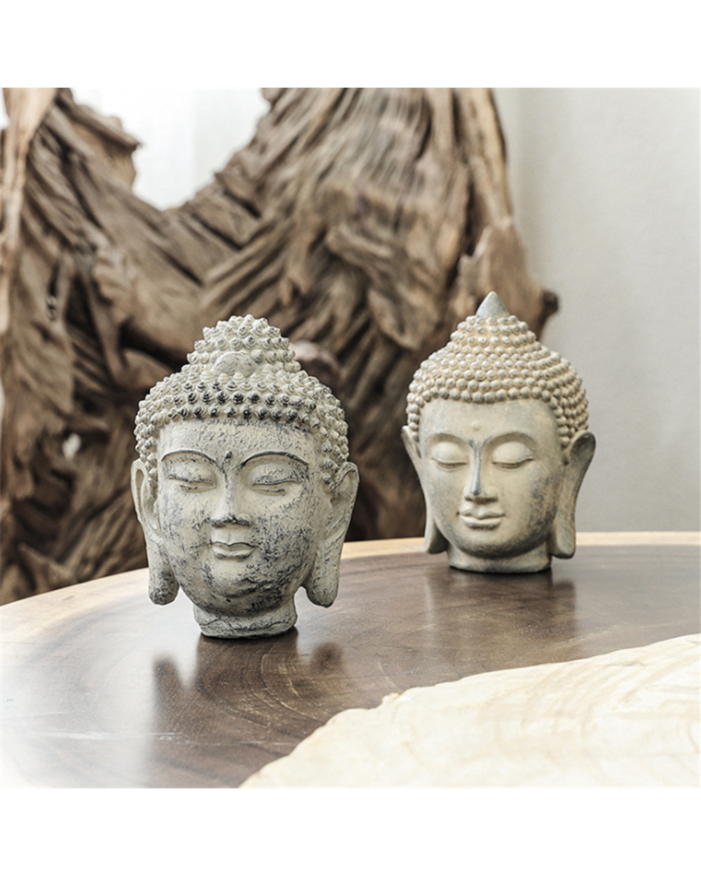 Resin Buddha Statue Figurines Chinese Buddha Statue Garden Large Buddha Head Sandstone Statue Decor Buddha Decoration front-0