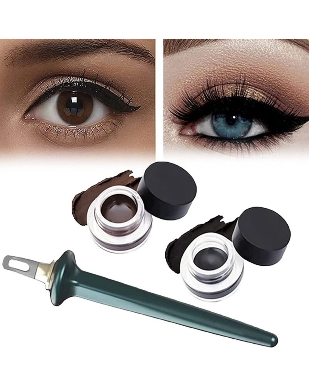 1 Set Eyeliner Guide Tools Easy Eyeliner Gel Reusable Silicone Eyeliner Brush Eyeliner For Shaky Hands Silicone Eyeliner front-1
