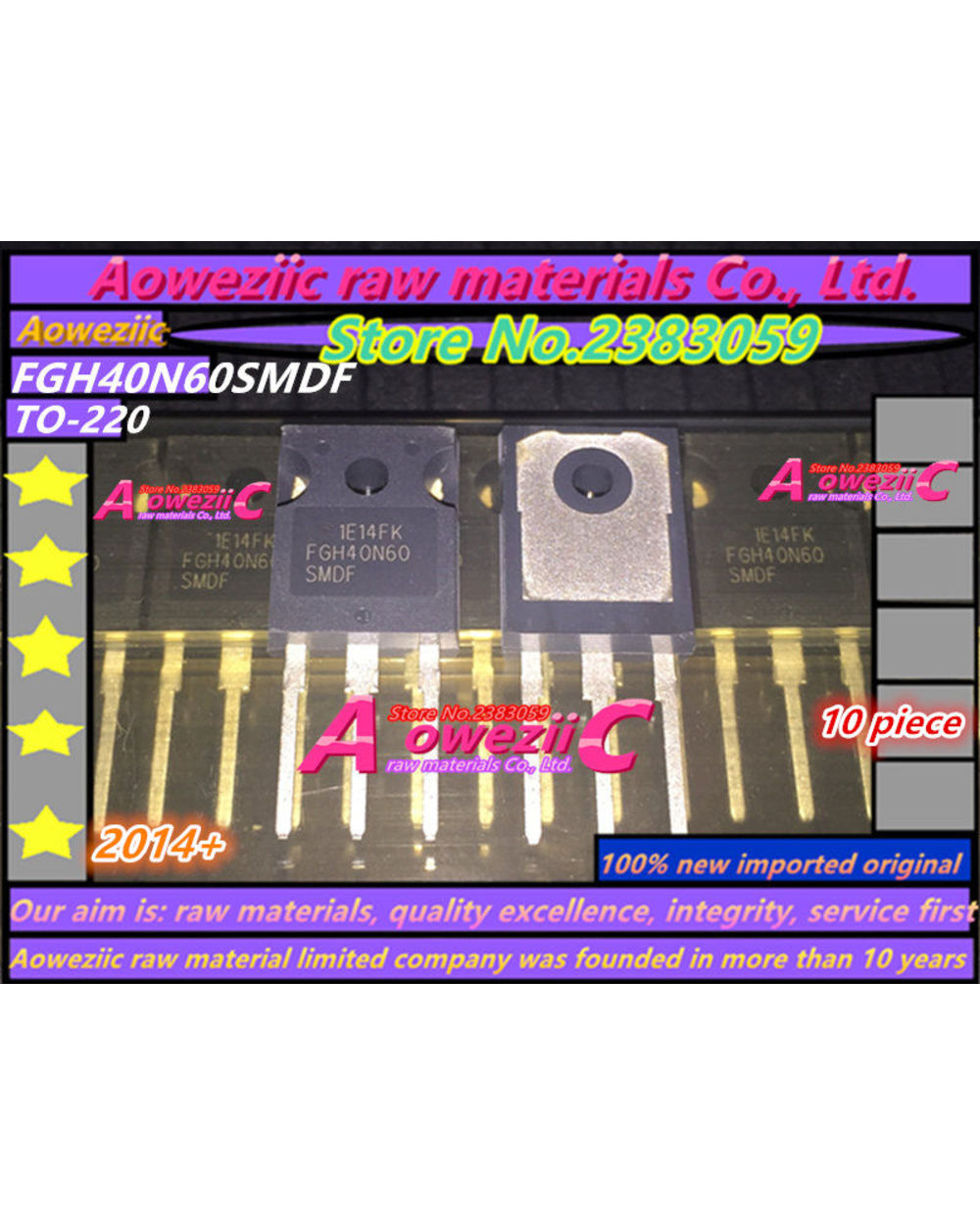 100% New Imported Original 40N60 Fgh40n60 Fgh40n60sfd Fgh40n60smd Fgh40n60ufd Sgh40n60ufd G40n60 Fgh40n60smdf To-247 Tr front-1