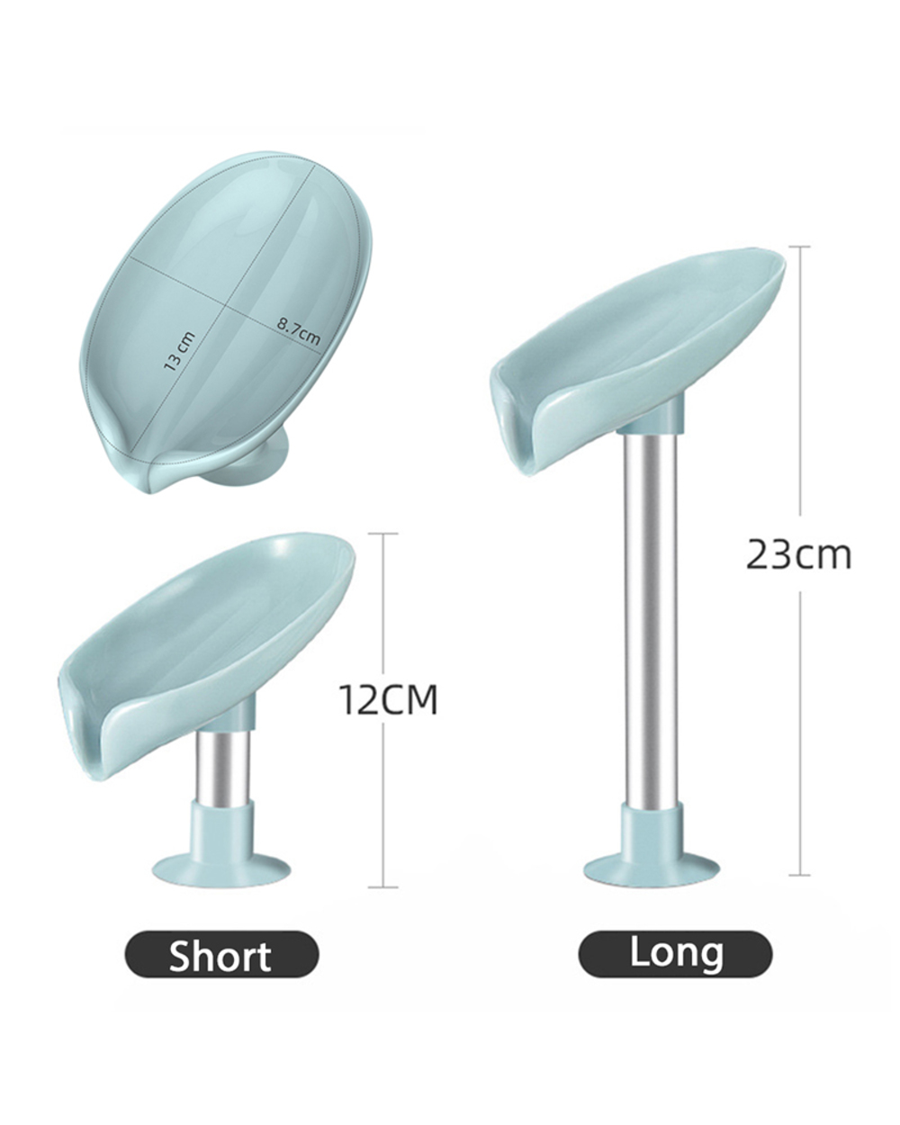 Leaf Shape Soap Box Bathroom Drain Soap Holder Non-Slip Drain Soap Storage Case Container With Sucker Tray Gadgets Accr front-5