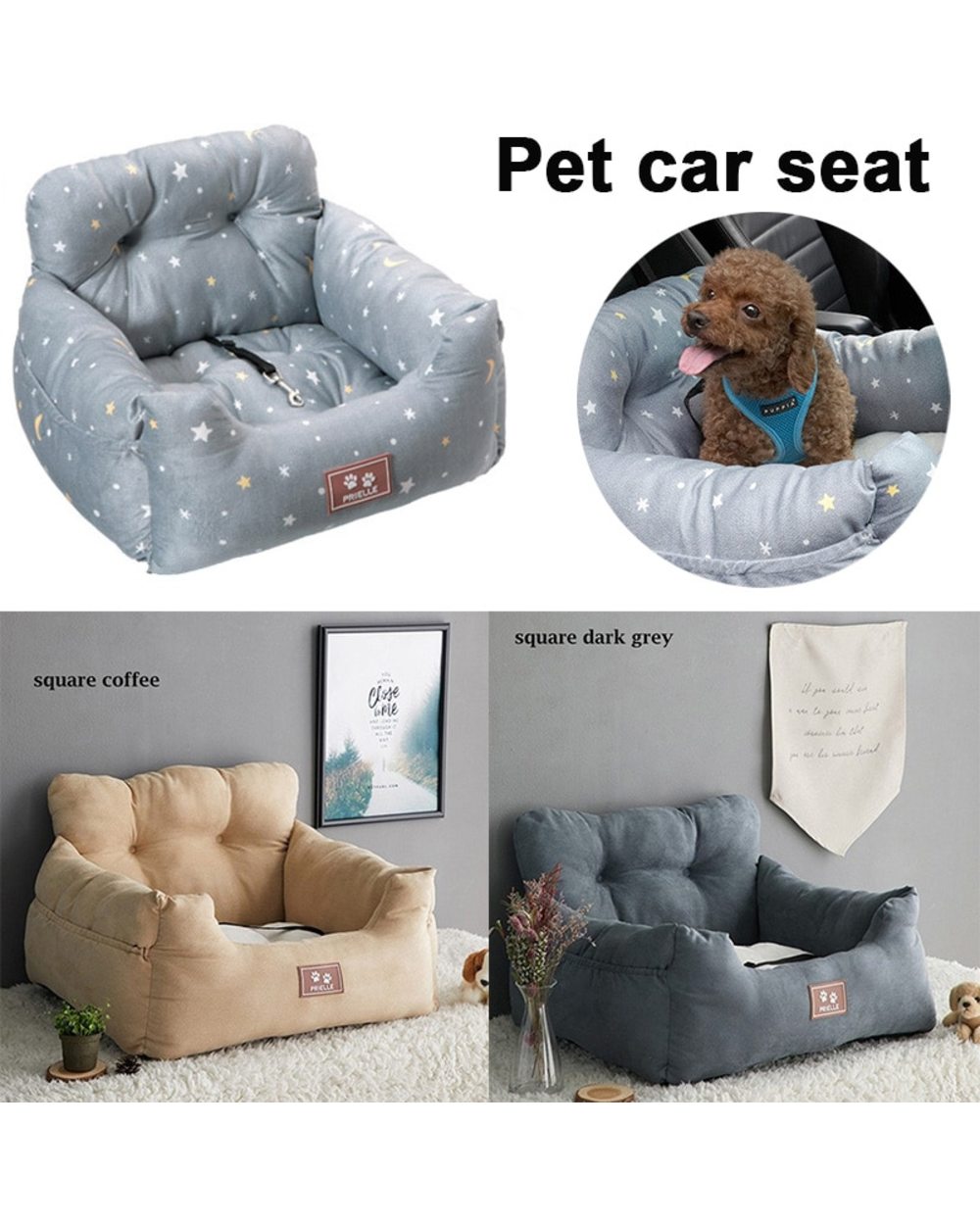 Universal Pet Carrier Car Seat Pad with Safety Belt Cat Puppy Bag Safe Carry House Dog Seat Bag Basket Pet Car front-0