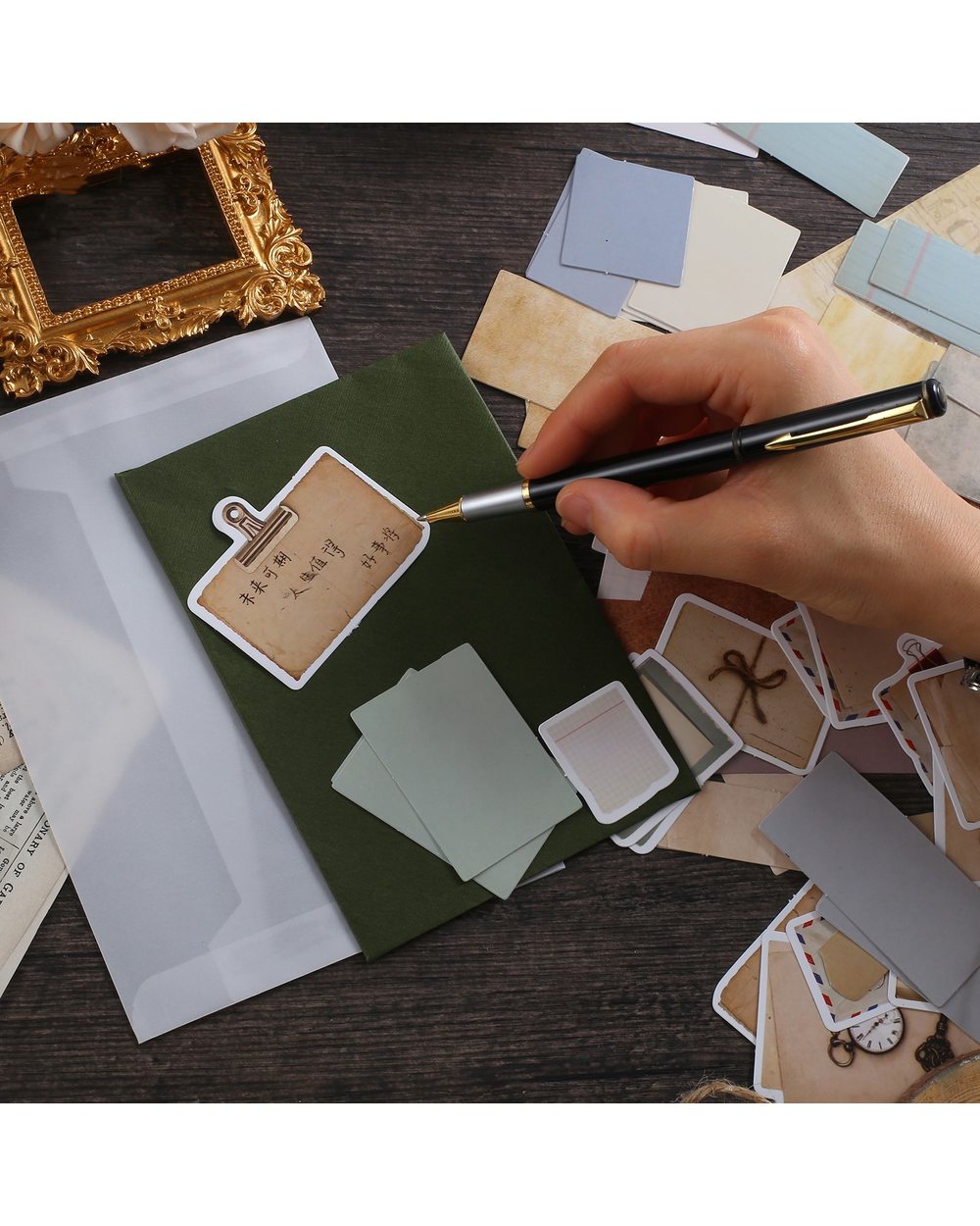45 Pcs Vintage Letter Series Material Sticker DIY Scrapbooking Junk Journal Base Collage Diary Decoration front-3