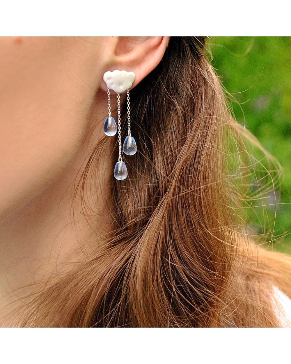 Lotus Fun Real 925 Sterling Silver Natural Crystal Gems Fine Jewelry Cloud Drop Earrings for Women front-2