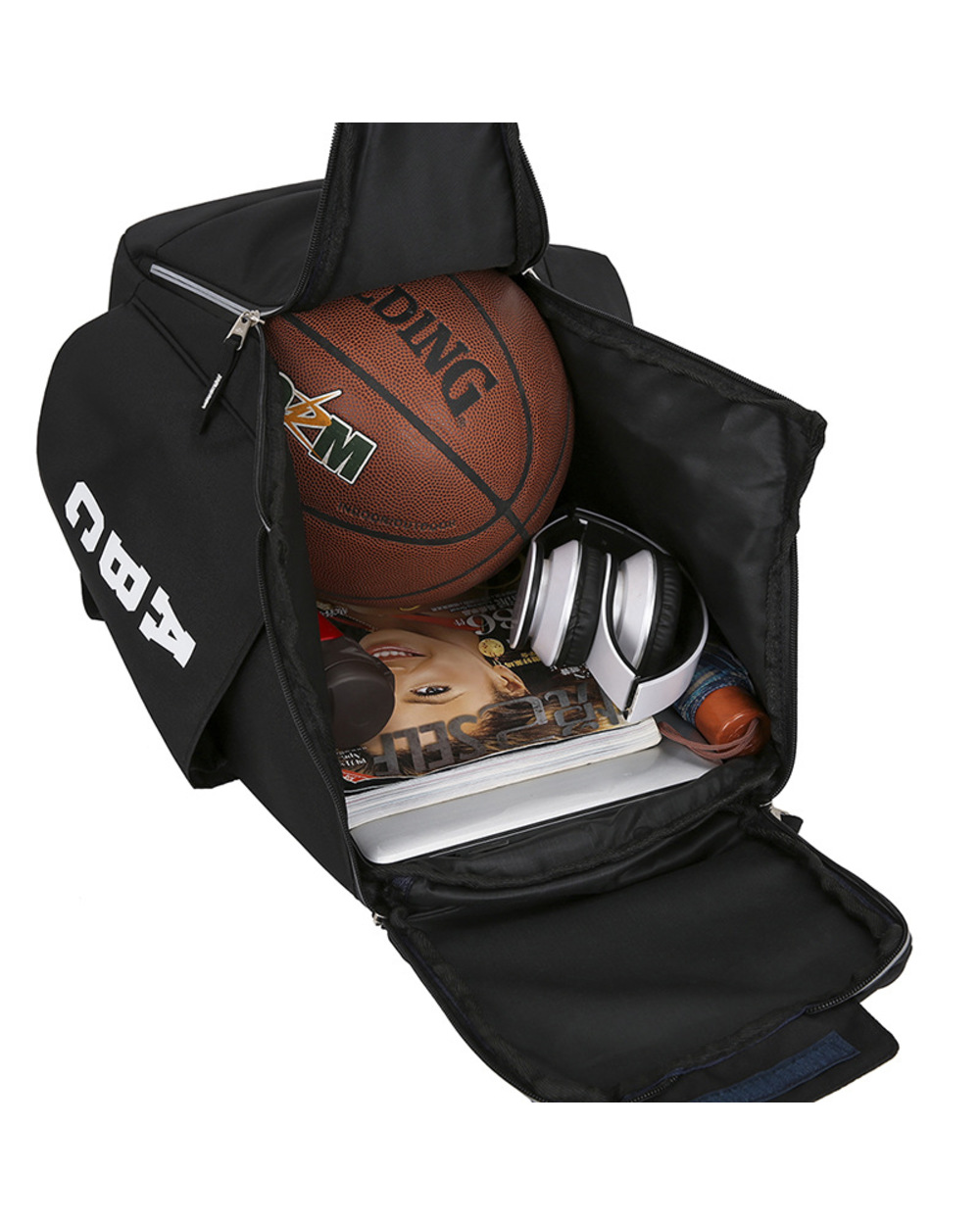 Fashion Backpack Student Large Basketball Laptop Reflective Stripe Zipper Ox Back Bag Casual Outdoor Sport Travel Backp front-3