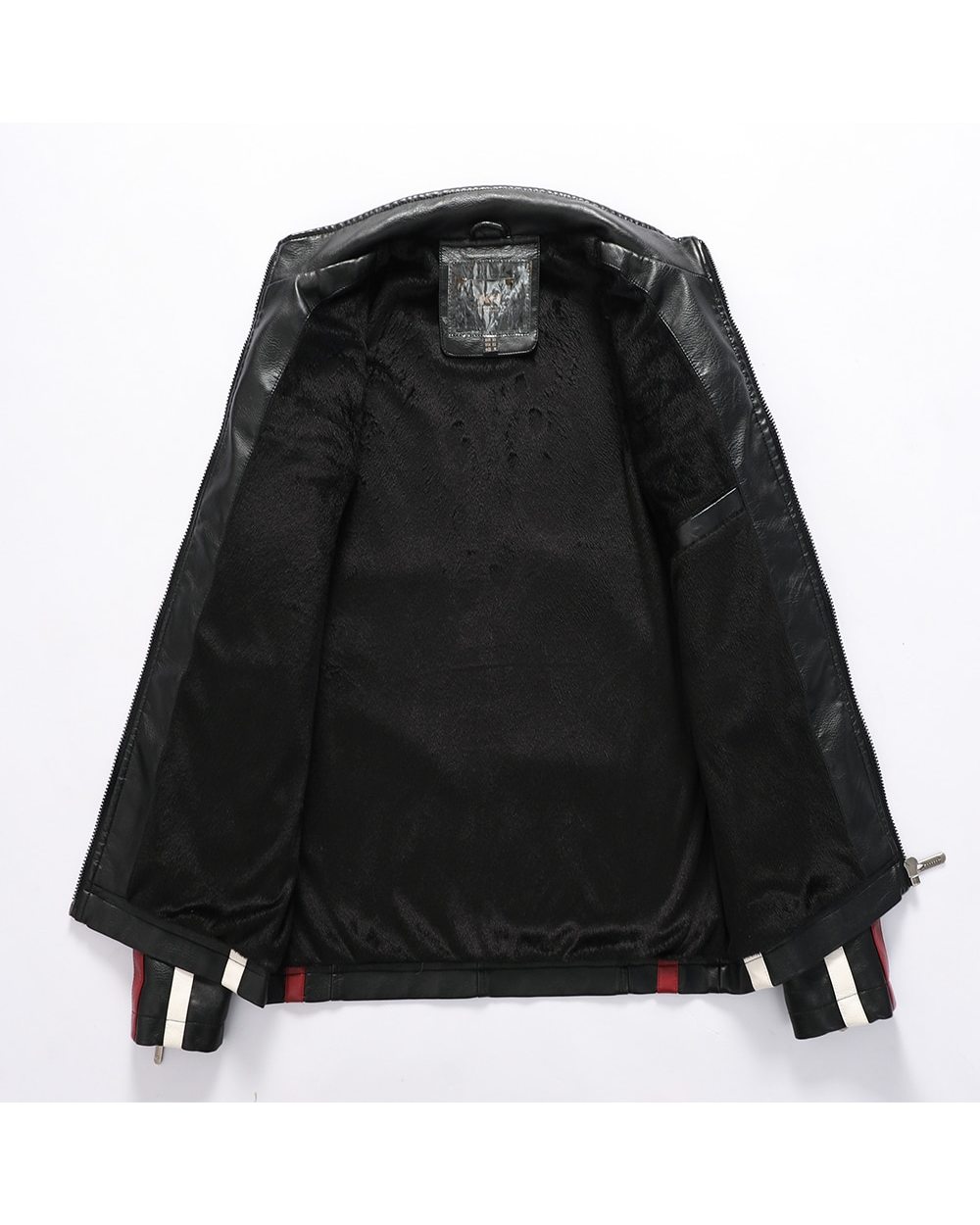 Jacket Men Fashion New Biker Leather Jacket Male Embroidery front-5