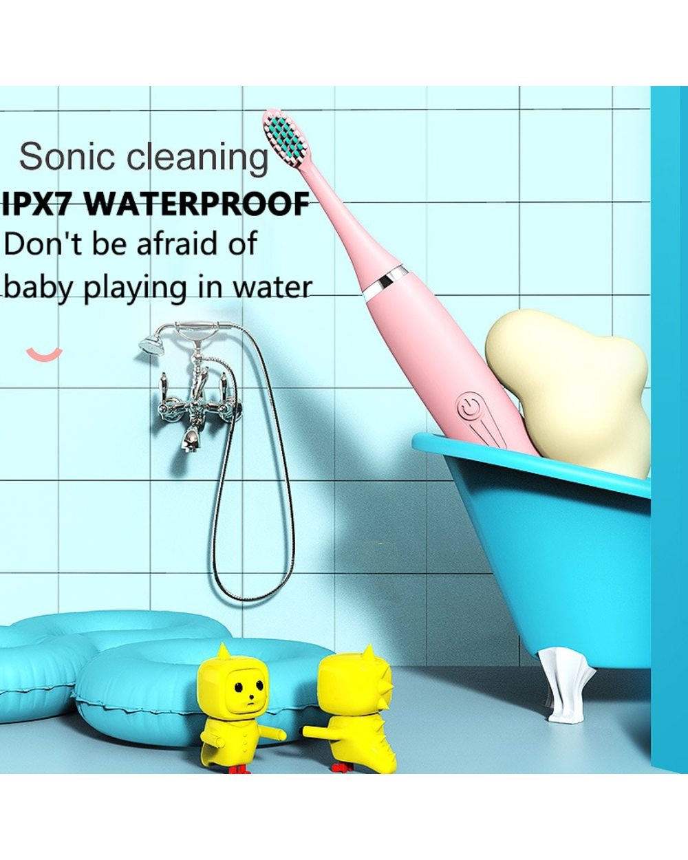 Loylov Sonic Electric Toothbrush For Children Soft Electric Toothbrushes Kids Clean And Whiten Waterproof Electric Toot front-3