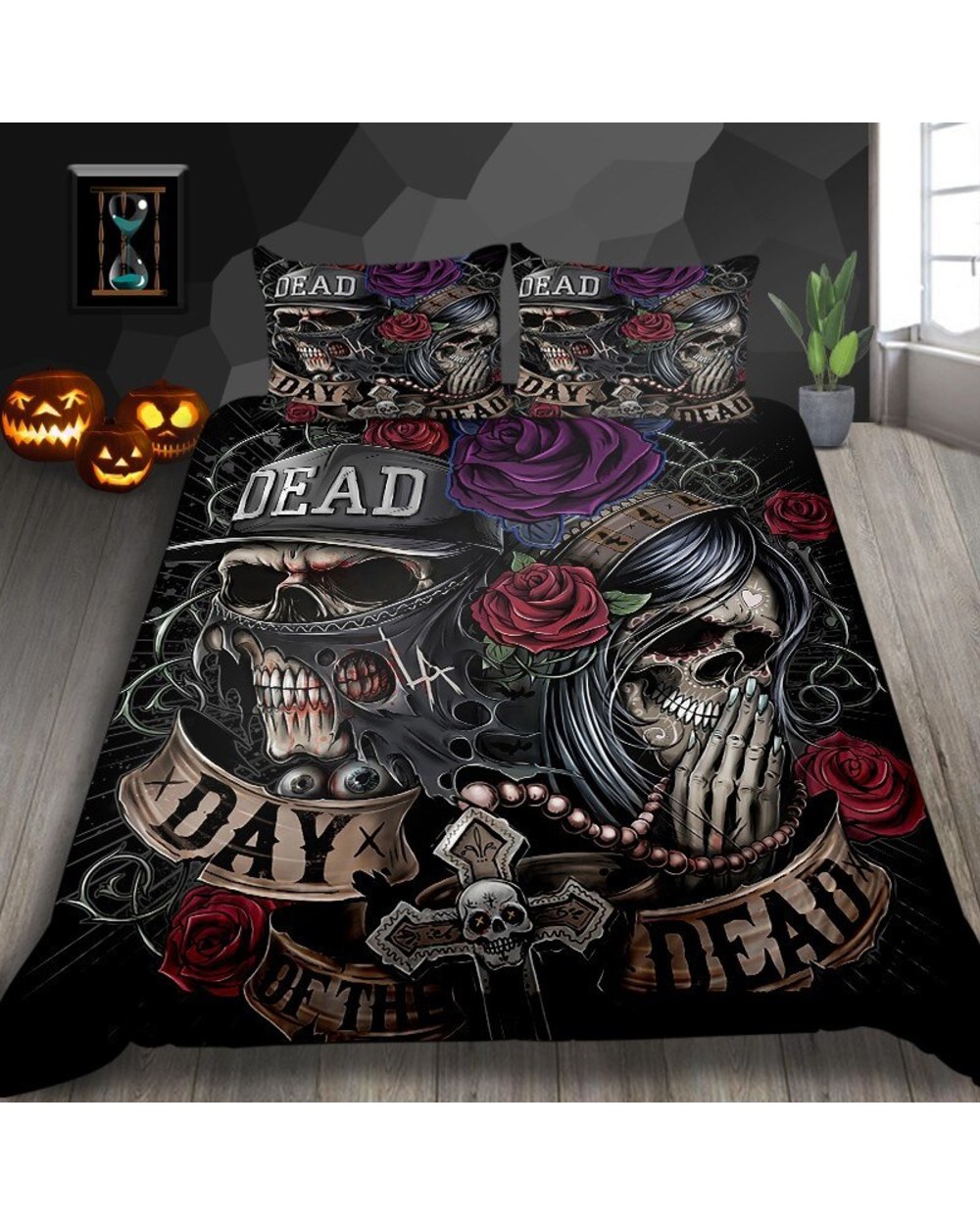 Skull Bedding Set love front-2