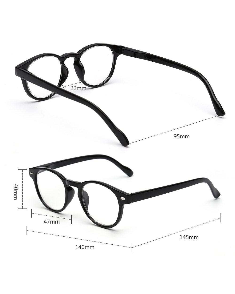 Jm Spring Hinge Women Men Reading Glasses Round Magnifier Diopter Presbyopic Glasses front-1