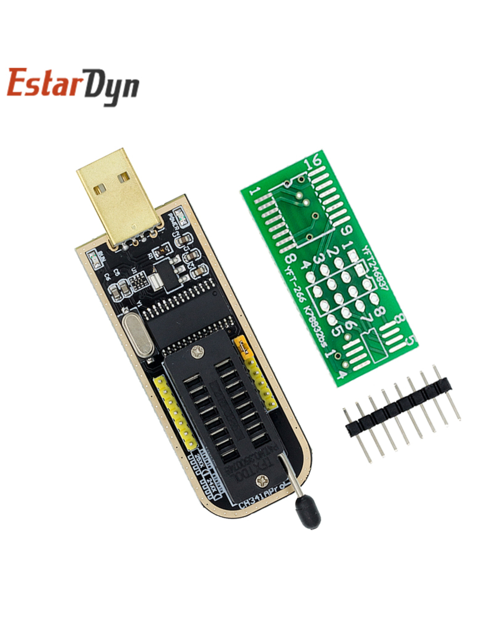 Ch341a 24 25 Series Eeprom Flash Bios Usb Programmer Module + Soic8 Sop8 Test Clip For Eeprom 93Cxx / 25Cxx / 24Cxx Diy front-3
