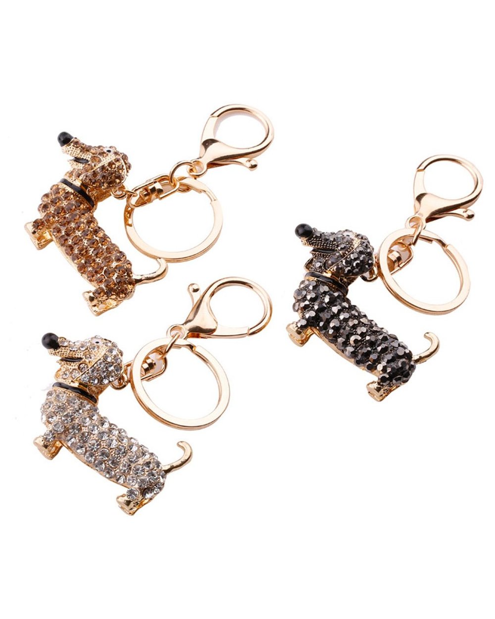 Dachshund Dog Design Keychain Bag Car Key Ring Charm Pendant Best Gifts for Purse front-2