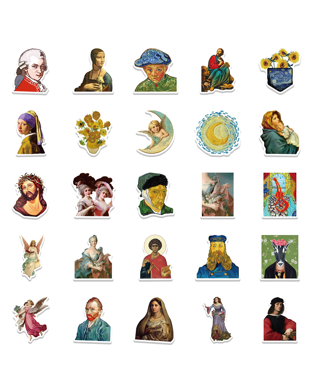 10/30/50PCS Classic Artist Famous Paintings Stickers DIY Motorcycle Travel Luggage Skateboard Cartoon Decal Sticker for front-4