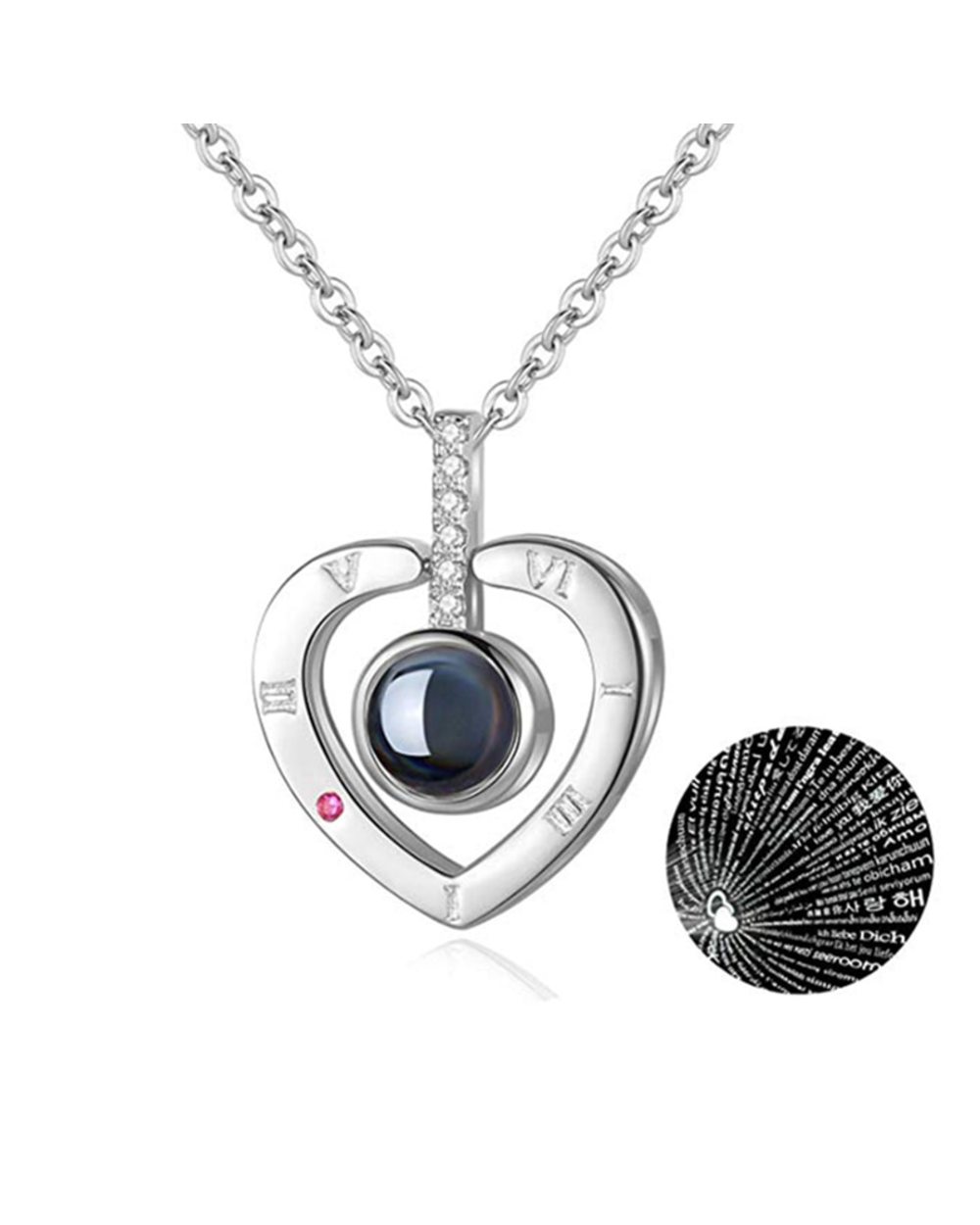100 Languages I Love You Pendant Necklace for women Jewelry Love Memory Necklace Valentine's Day Gifts front-0