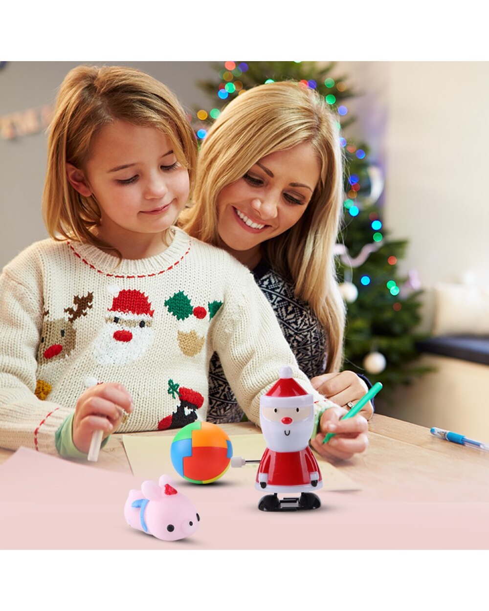 33pcs Christmas Set Push Bubble Fingertip Toys Anti-Stress Suit Squeeze Crafts Creative Birthday Gift for Children front-2