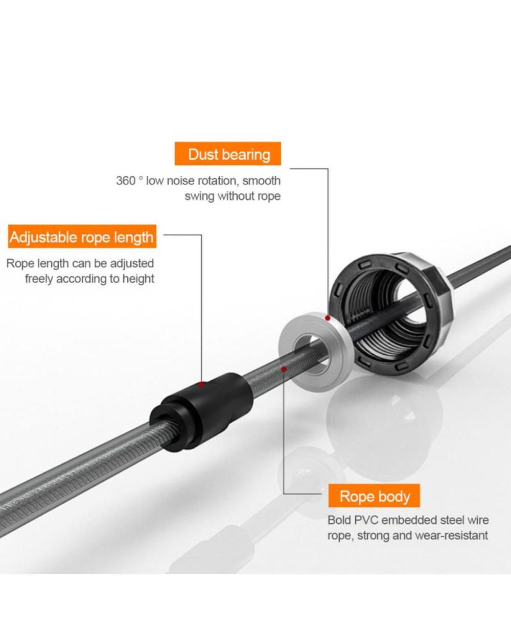 Jump Rope Tangle- Rapid Speed Jumping Rope Cable With Ball Bearings Steel Skipping Rope Gym Fitness Home Exercise Body front-3